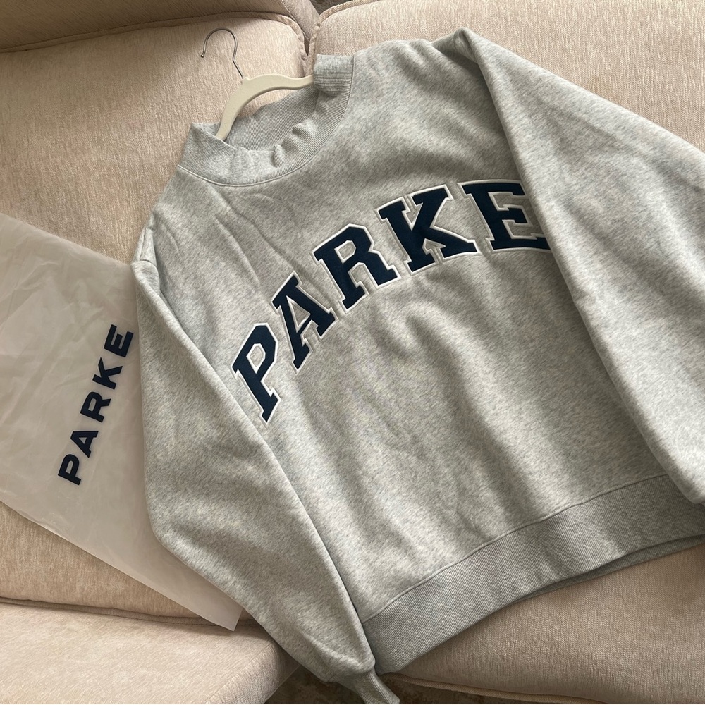 SOLD OUT PARKE CLASSIC GREY + DENIM VARSITY MOCKNECK (L/XL)